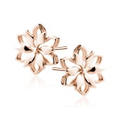Cercei argint placati cu aur roz floare DiAmanti Z1580E_G-DIA